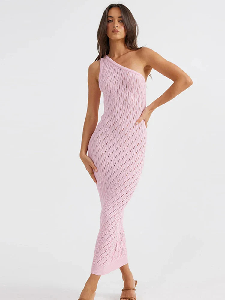 Alira – Asymmetrical Long Dress in Sexy Knitlook 5
