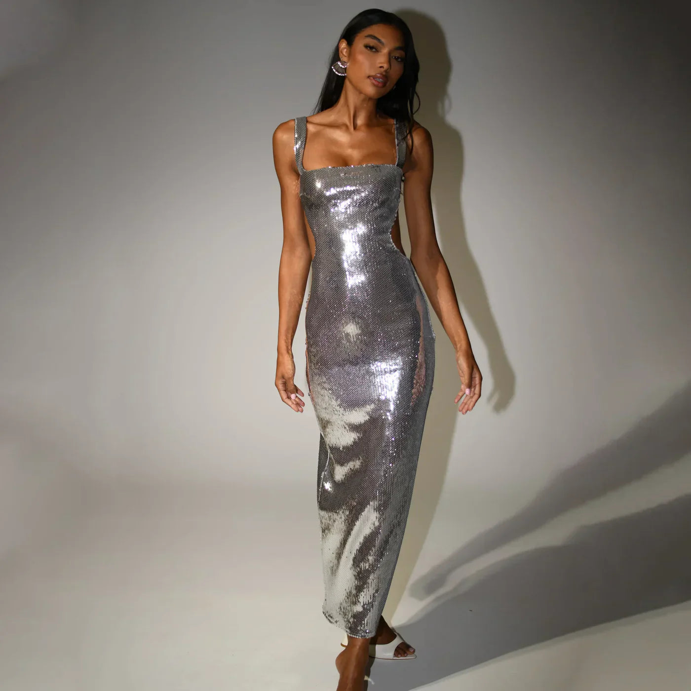 Aurelia | Sparkling Maxi Dress with Spaghetti Straps 3