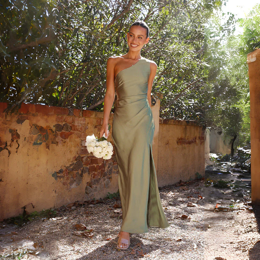 Avenelle | Asymmetrical One-Shoulder Evening Dress with Satin Sheen 0