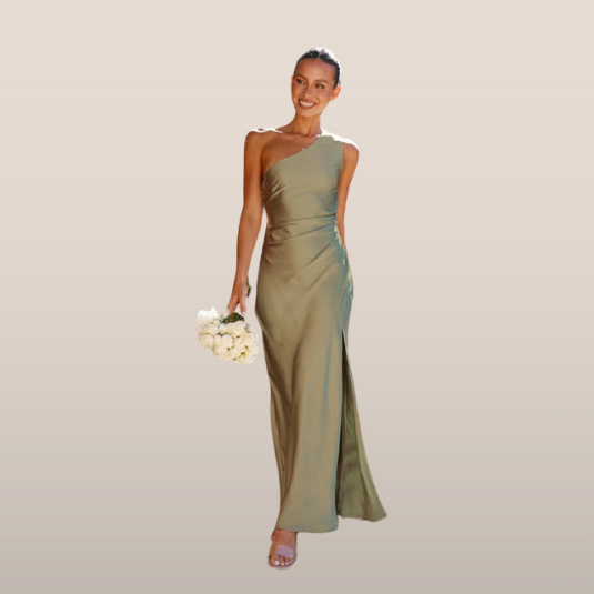 Avenelle | Asymmetrical One-Shoulder Evening Dress with Satin Sheen 1
