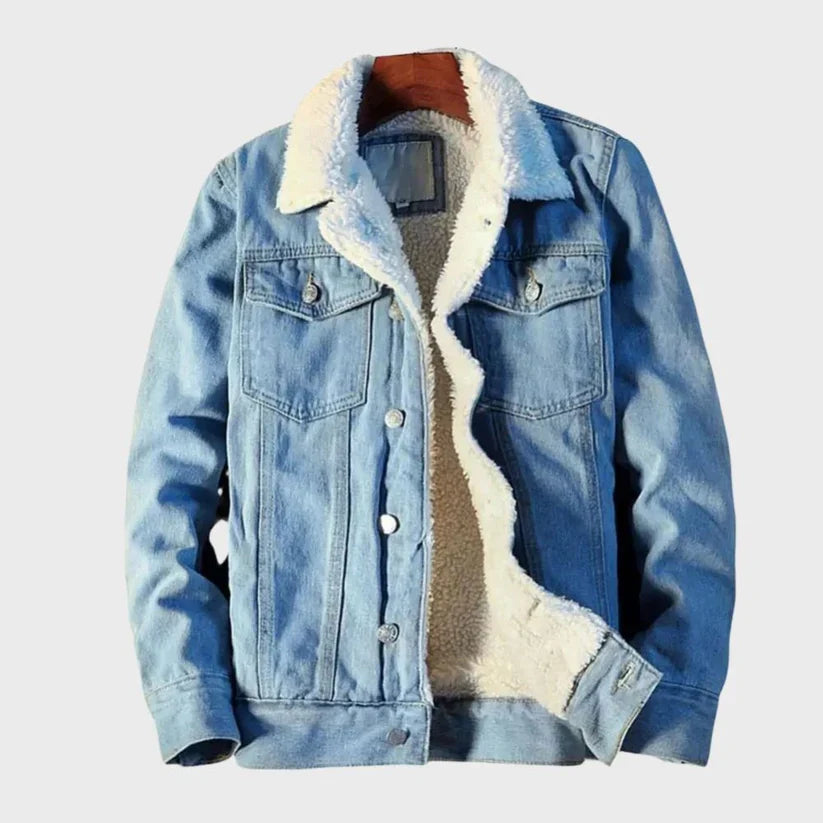 Benny Men's Winter Denim Jacket | Cozy Fleece Lining, Durable 0