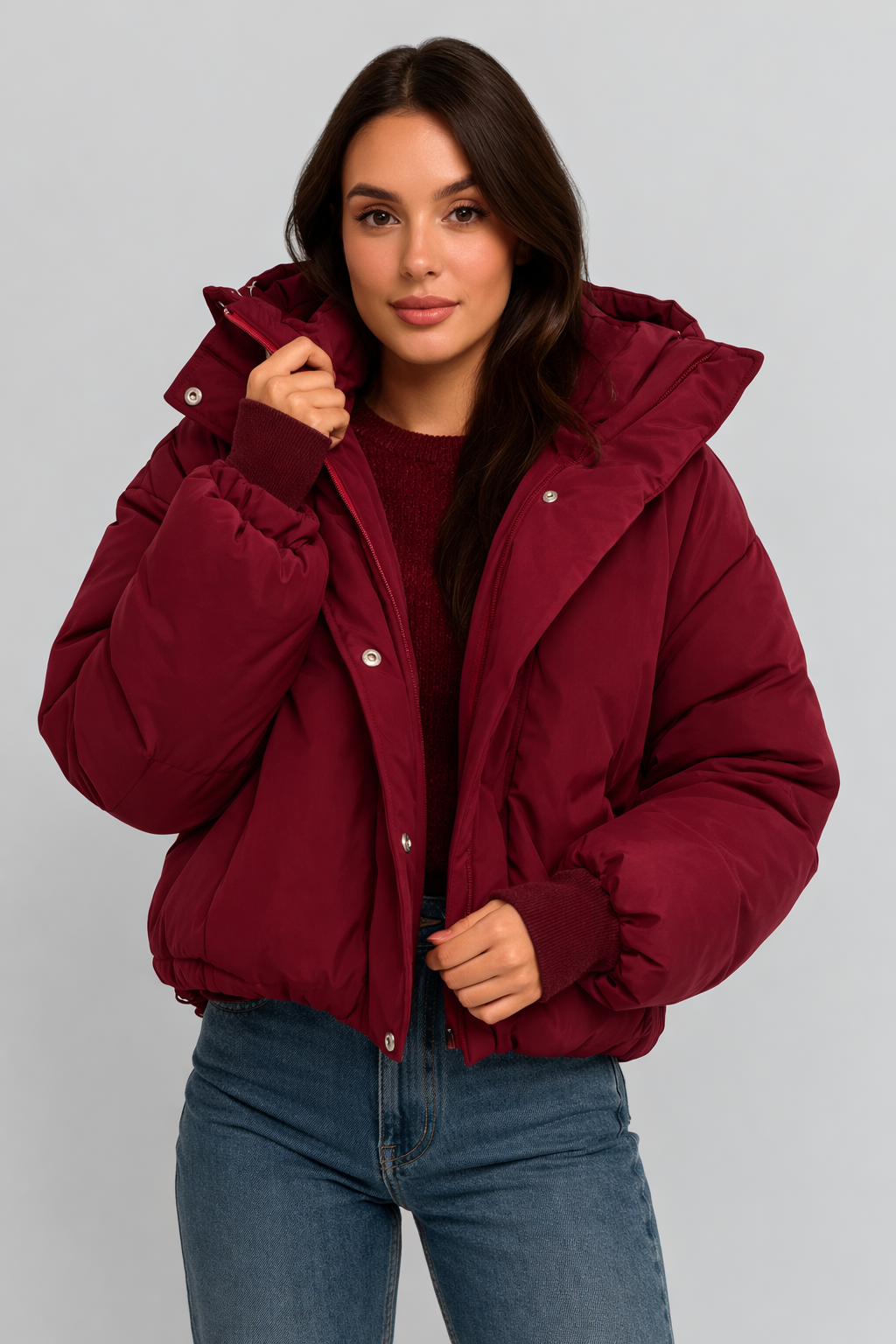 Bordeaux Women's Winter Coat | Lightweight Padded with Hood 0