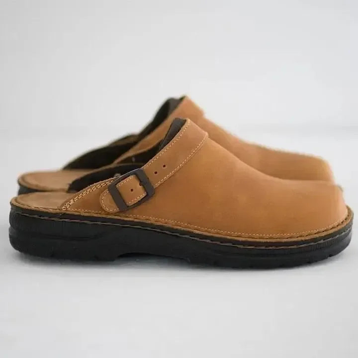 Brivon | Unisex Suede Clogs with Adjustable Buckle 0
