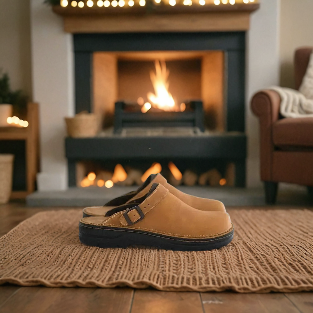 Brivon | Unisex Suede Clogs with Adjustable Buckle 4