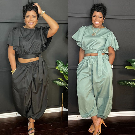 CAMILA | Statement Jogger Set with Peplum Details 1