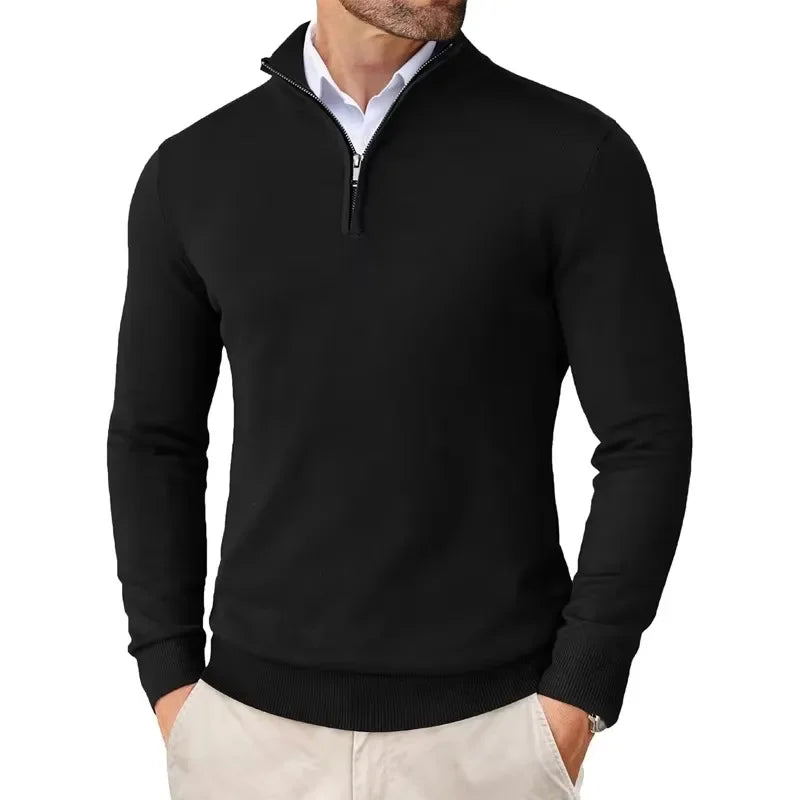Caitlin Luxe Men's Sweater | Soft Cotton Blend with Half Zip, Casual 0