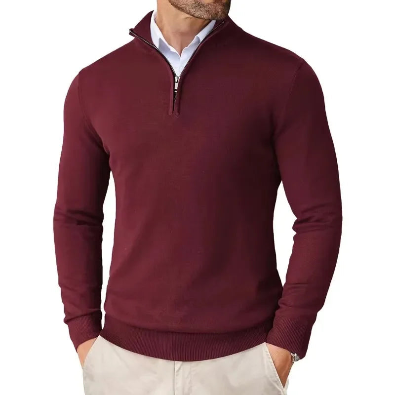Caitlin Luxe Men's Sweater | Soft Cotton Blend with Half Zip, Casual 3