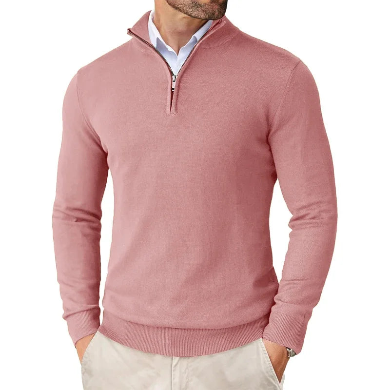 Caitlin Luxe Men's Sweater | Soft Cotton Blend with Half Zip, Casual 5