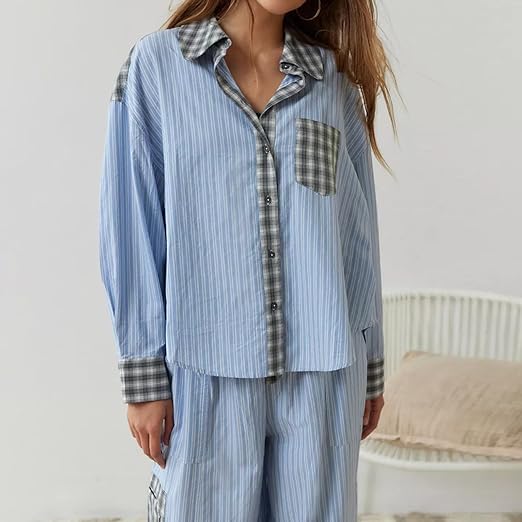 Camilla | Loose-fitting checked pajama set in casual-chic style 3