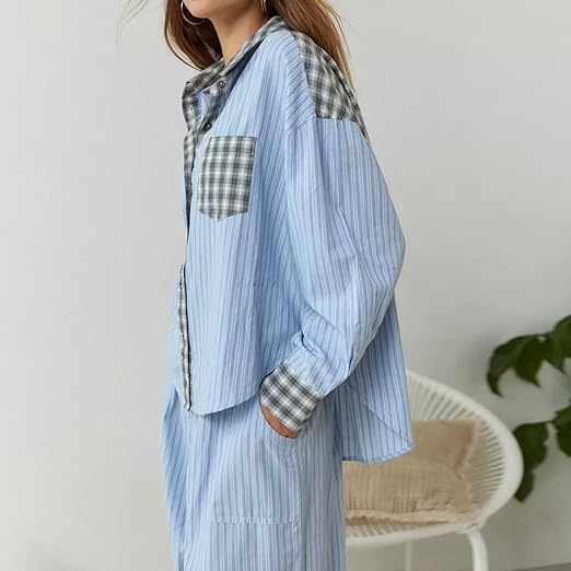 Camilla | Loose-fitting checked pajama set in casual-chic style 4