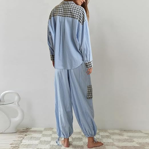 Camilla | Loose-fitting checked pajama set in casual-chic style 6