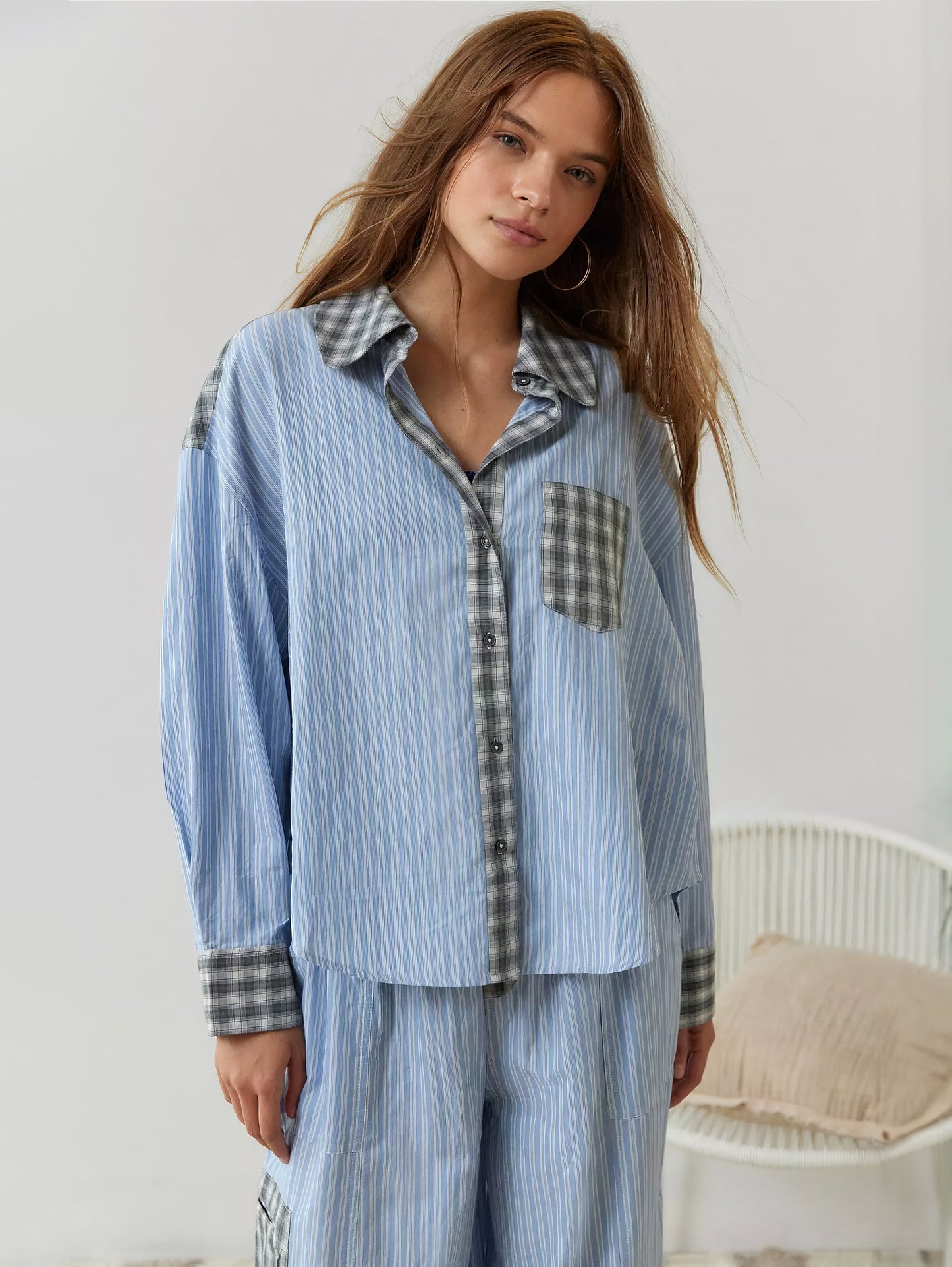 Camilla | Loose-fitting checked pajama set in casual-chic style 8