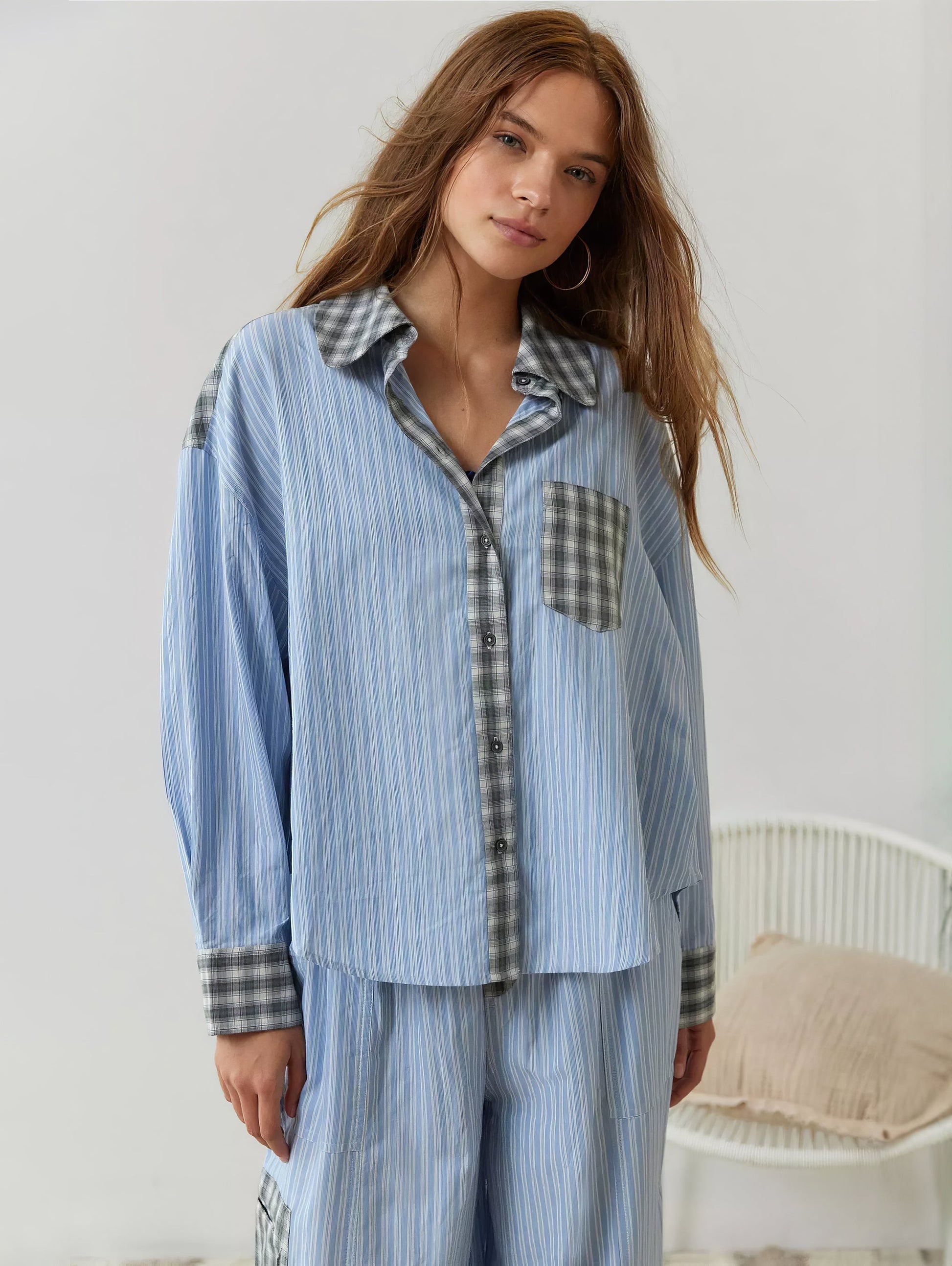 Camilla | Loose-fitting checked pajama set in casual-chic style 8