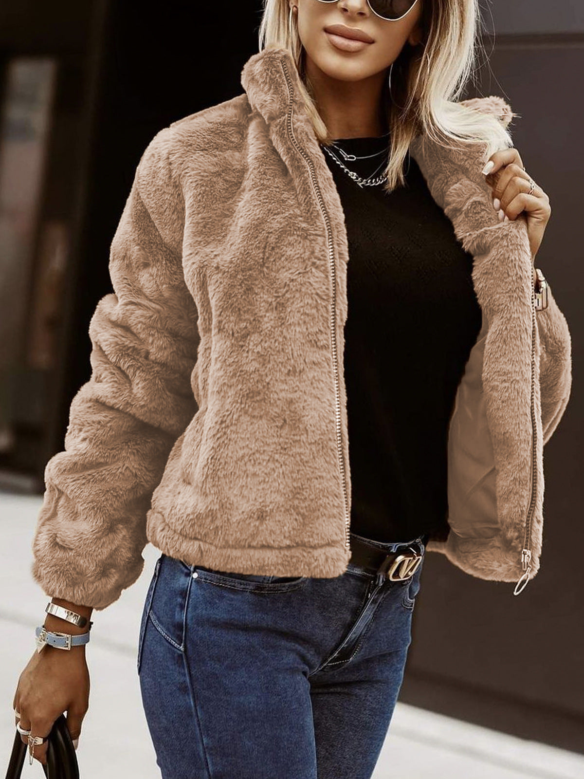 Carmen Women's Oversized Coat | Soft Faux Fur 5