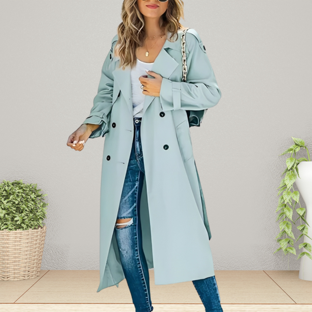 Celia Women's Trench Coat | Lightweight Polyester, Timeless Elegance 2