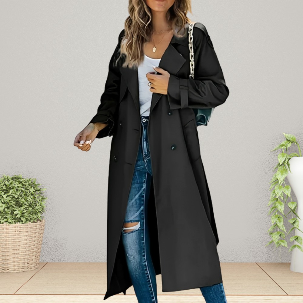 Celia Women's Trench Coat | Lightweight Polyester, Timeless Elegance 3
