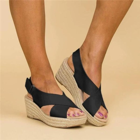 Celina | Wedge Summer Sandals with Cross Straps 0