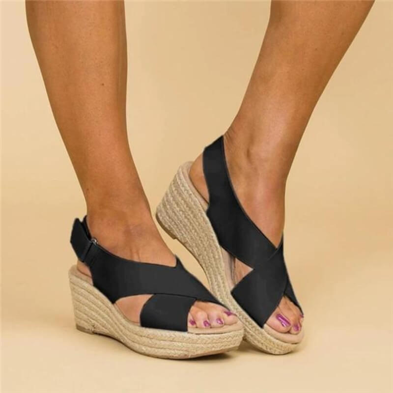 Celina | Wedge Summer Sandals with Cross Straps 1