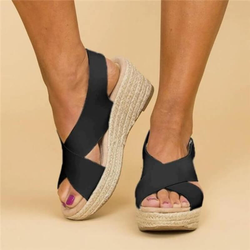 Celina | Wedge Summer Sandals with Cross Straps 3