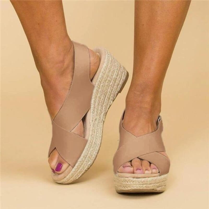 Celina | Wedge Summer Sandals with Cross Straps 5