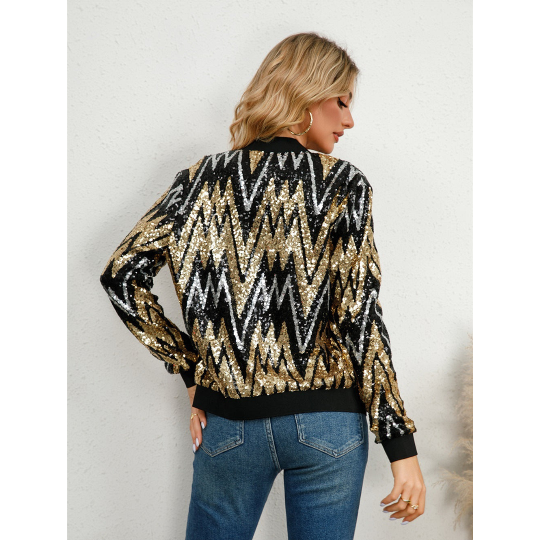 Chic Zip Jacket for Women | Sequins 3