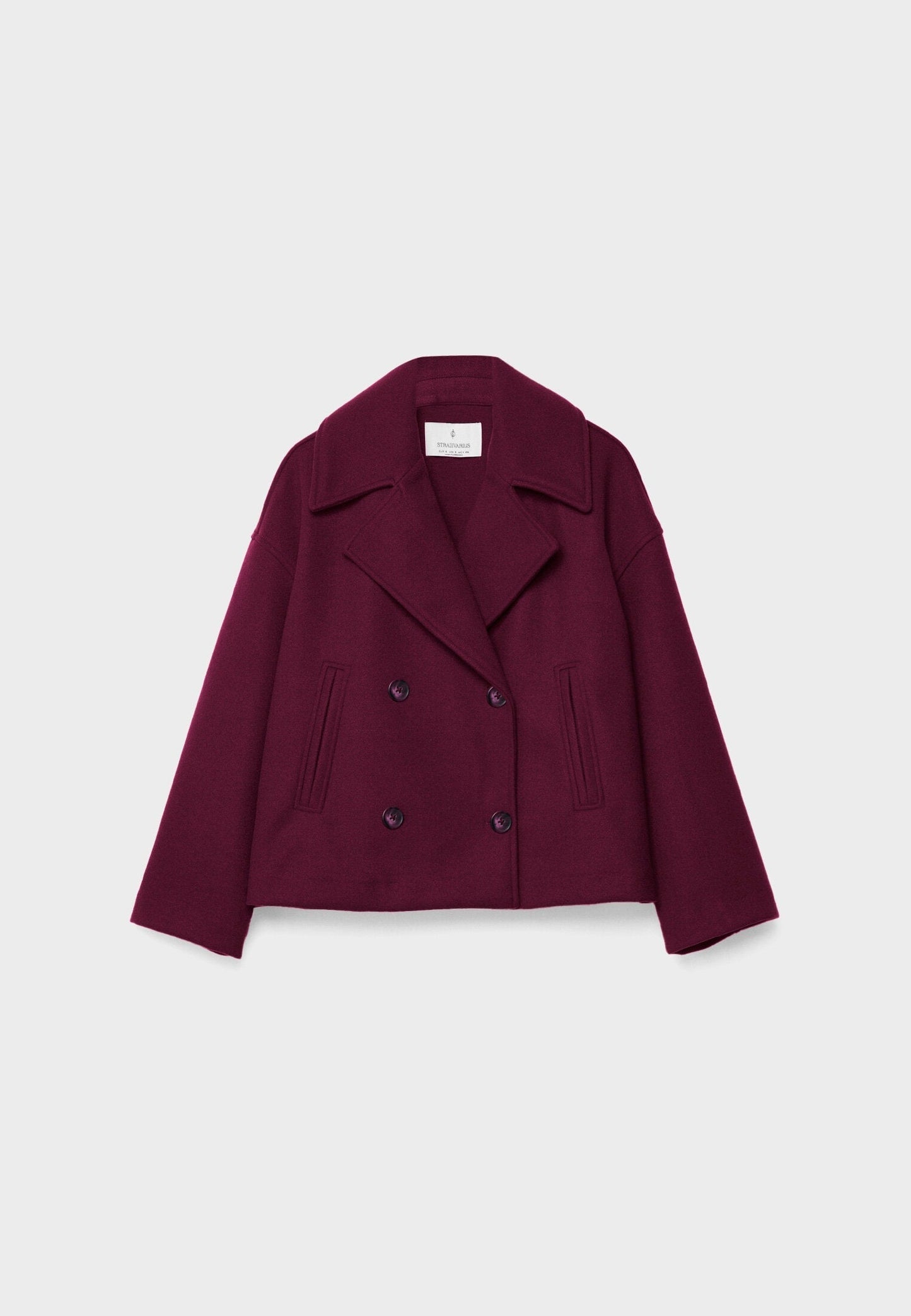 Chic short women's coat with double buttons | Cropped double-breasted coat 10