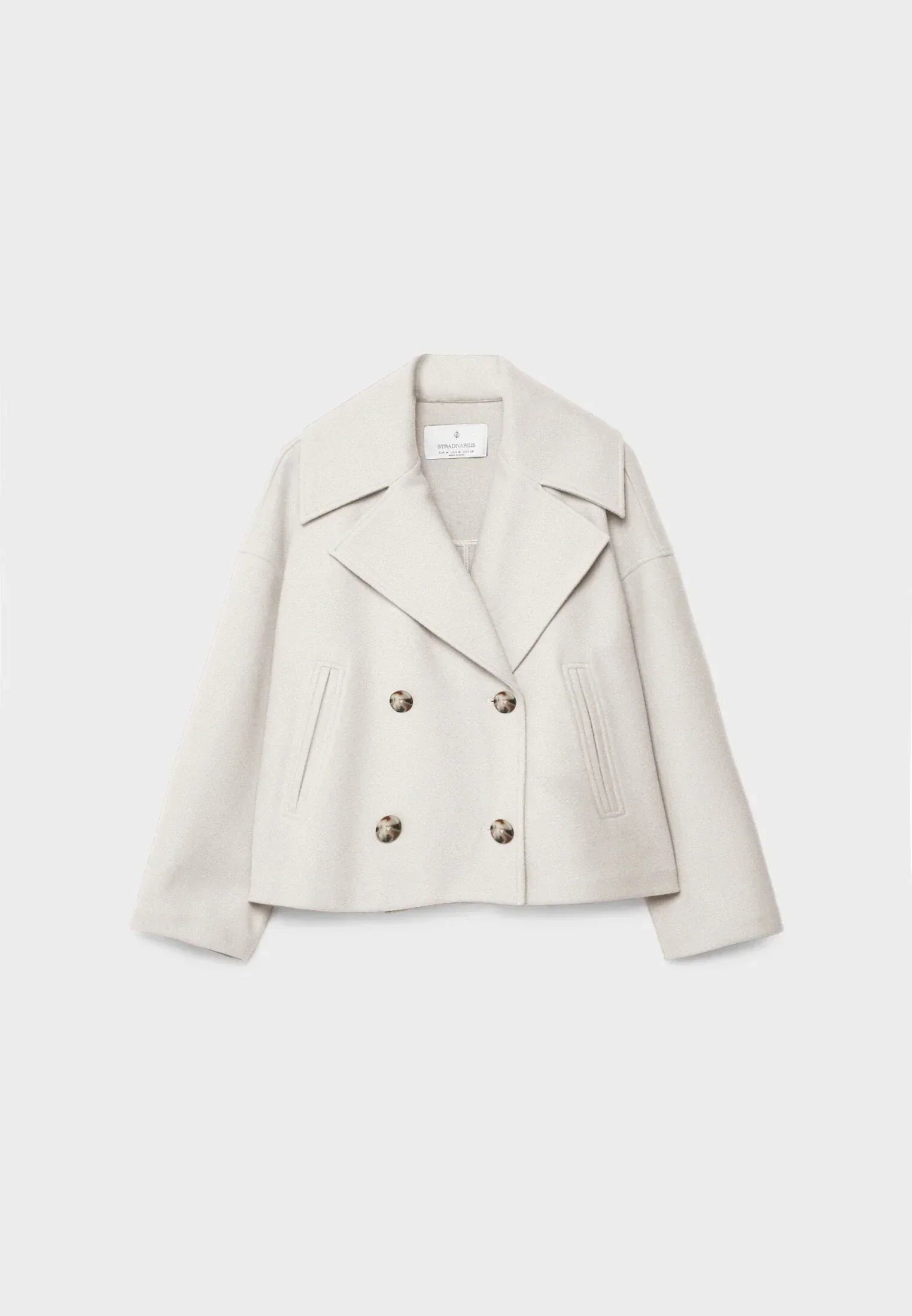 Chic short women's coat with double buttons | Cropped double-breasted coat 2