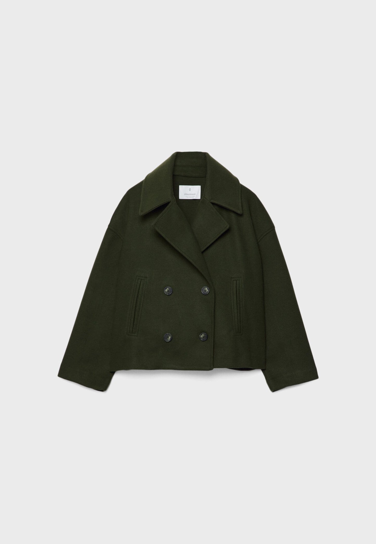 Chic short women's coat with double buttons | Cropped double-breasted coat 8