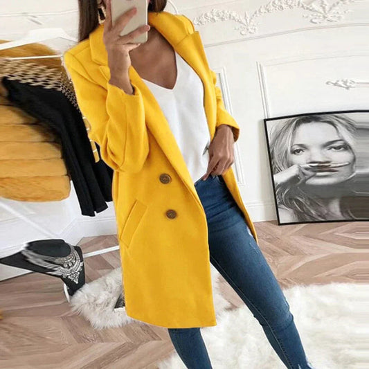 Classic ladies' coat with double buttons | Timeless coat in an elegant oversized design 0
