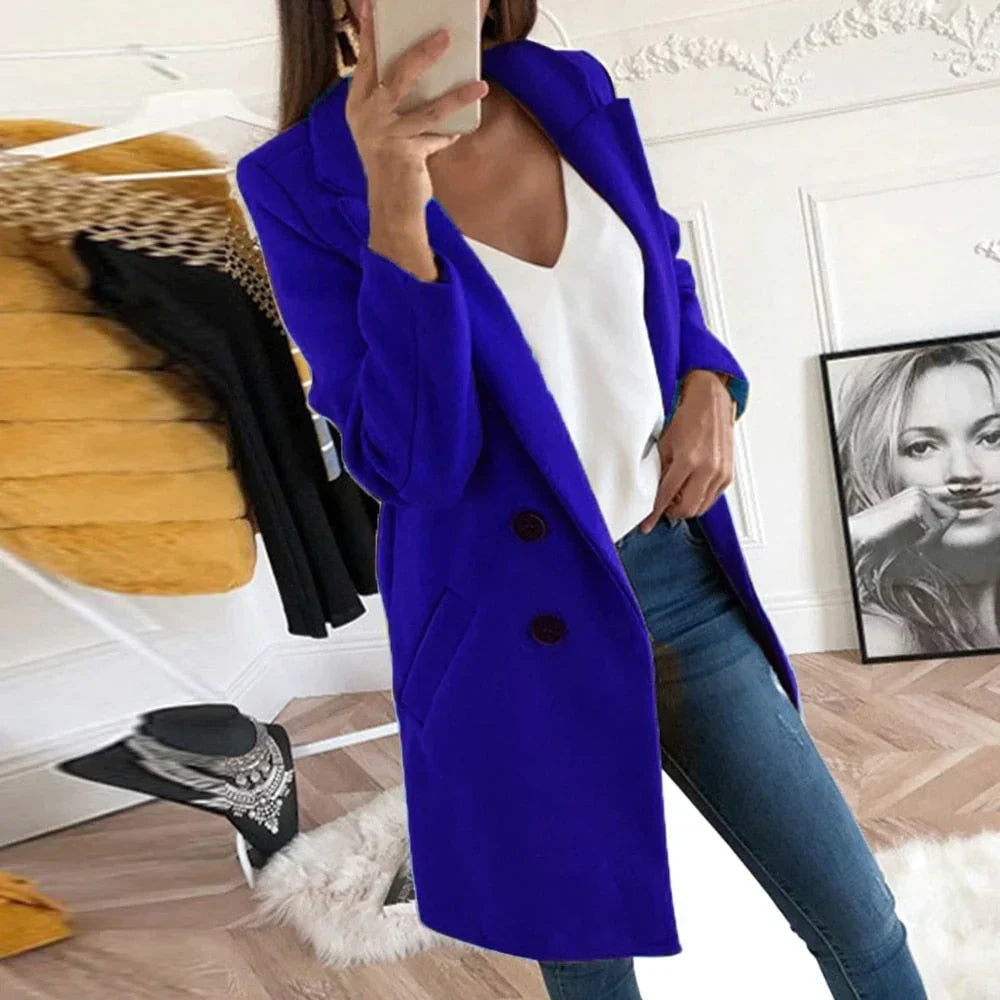 Classic ladies' coat with double buttons | Timeless coat in an elegant oversized design 3