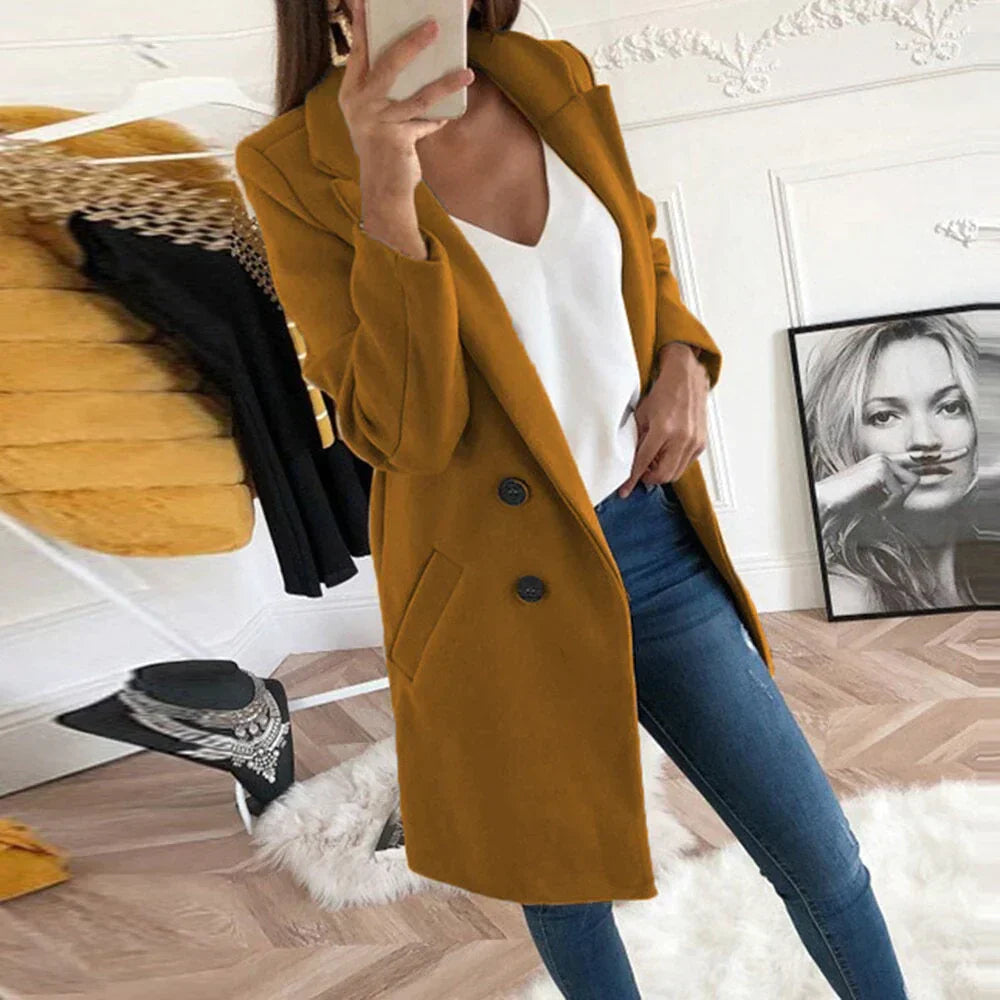 Classic ladies' coat with double buttons | Timeless coat in an elegant oversized design 4
