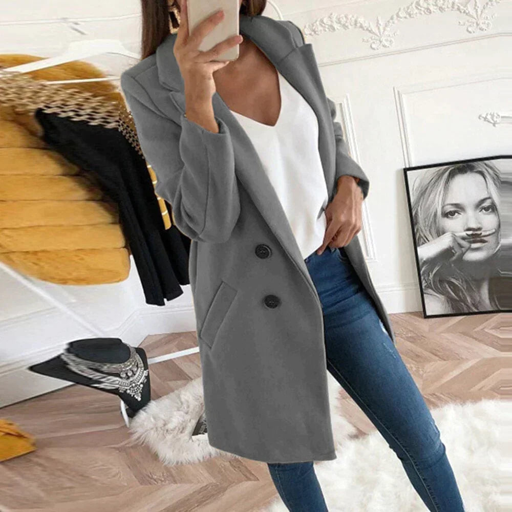 Classic ladies' coat with double buttons | Timeless coat in an elegant oversized design 6