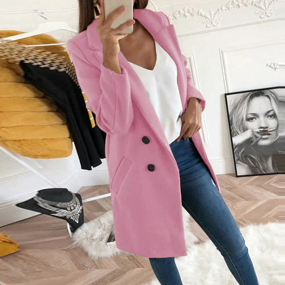 Classic ladies' coat with double buttons | Timeless coat in an elegant oversized design 7