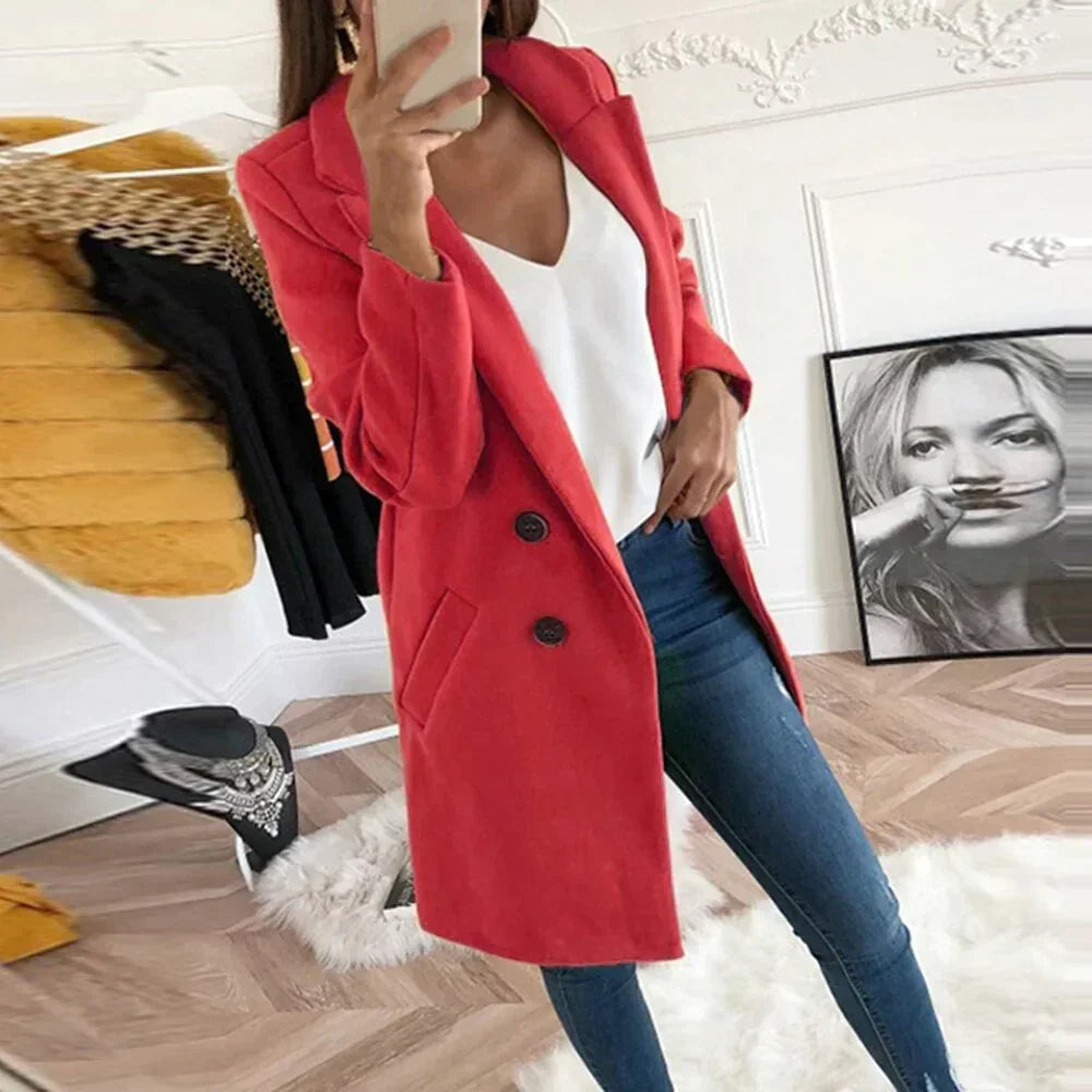 Classic ladies' coat with double buttons | Timeless coat in an elegant oversized design 8