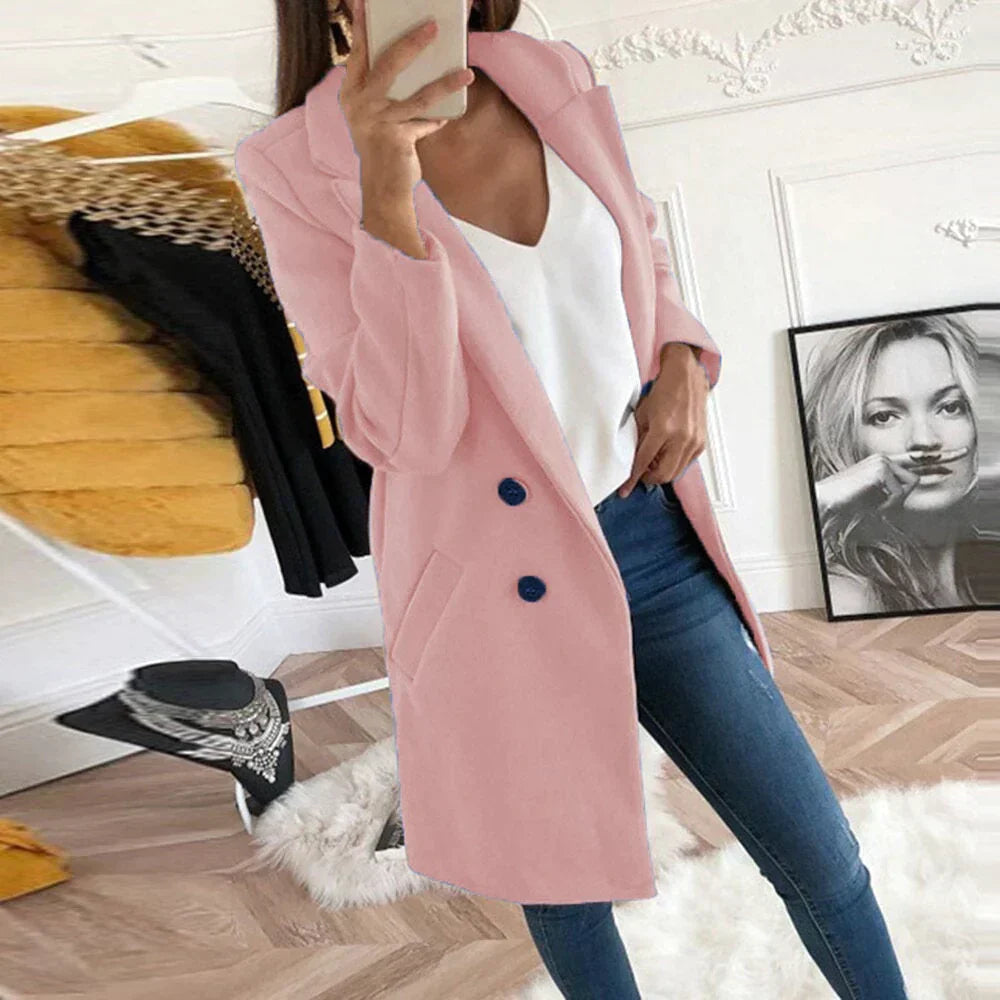 Classic ladies' coat with double buttons | Timeless coat in an elegant oversized design 9