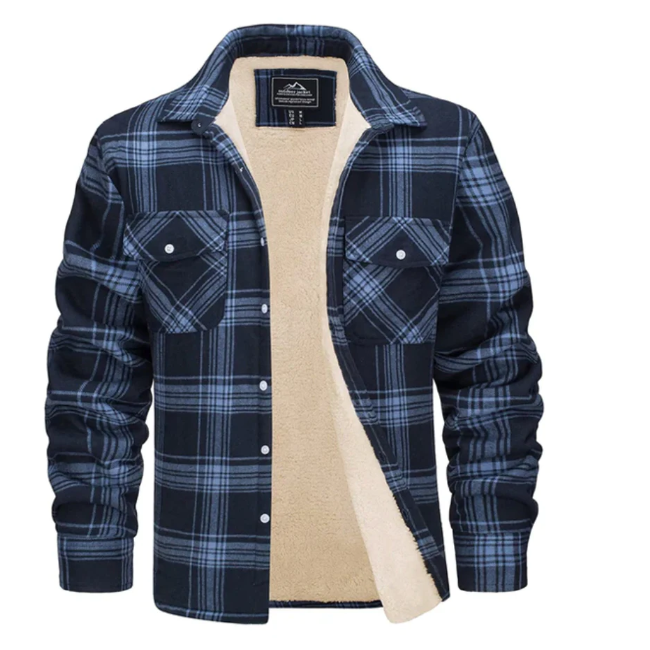 Cleo Men's Checked Jacket | Cozy Fleece Lining, Stylish 7