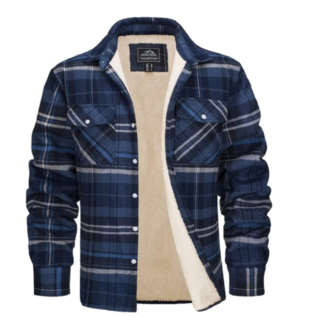 Cleo Men's Checked Jacket | Cozy Fleece Lining, Stylish 8