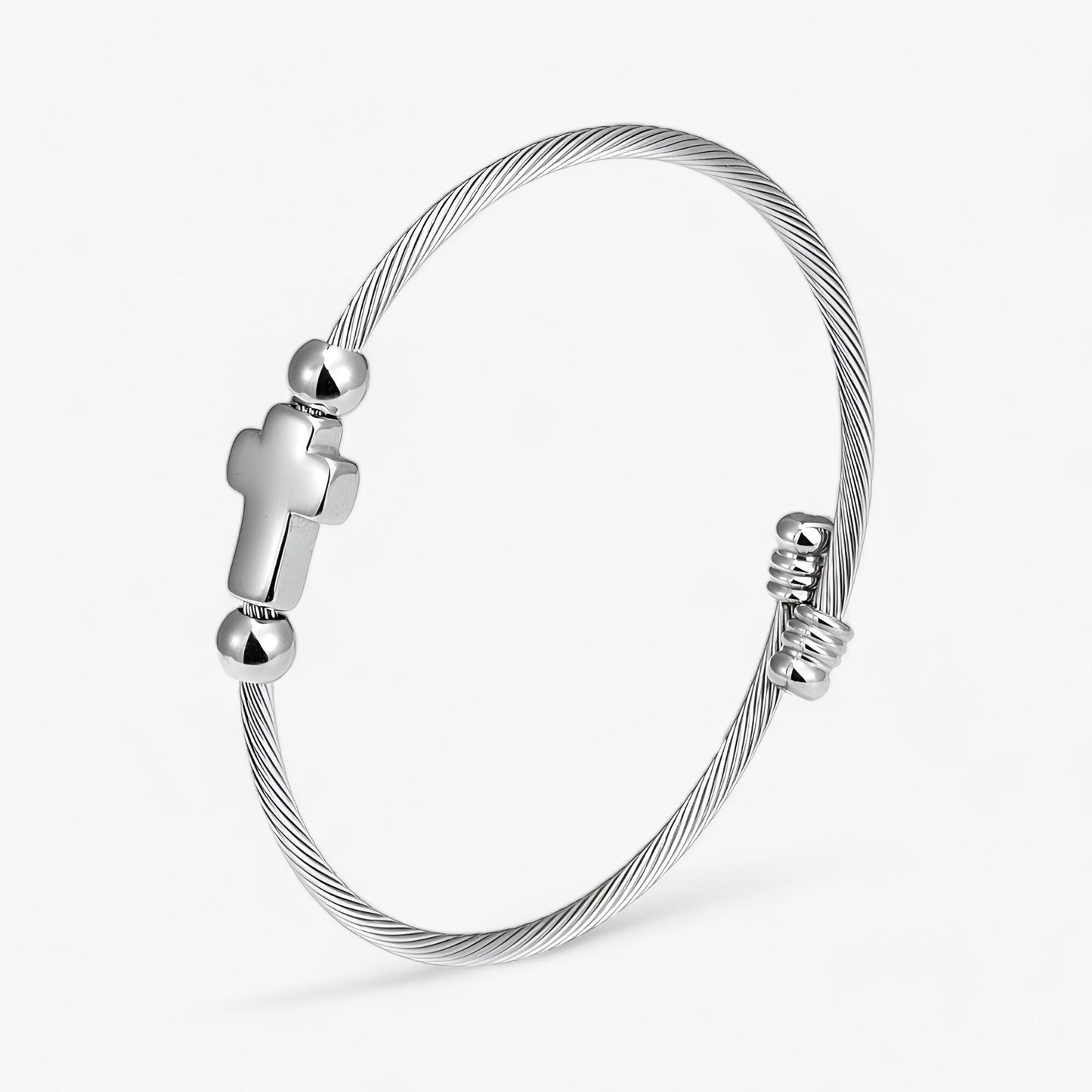 Cleo Women's Bracelet | Stainless Steel Cross, Hypoallergenic 3