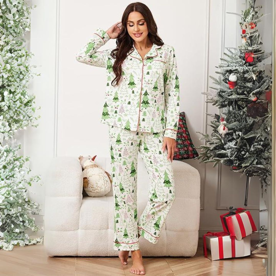 Cora Women's Pyjamas | Soft Fabric, Festive Design 6
