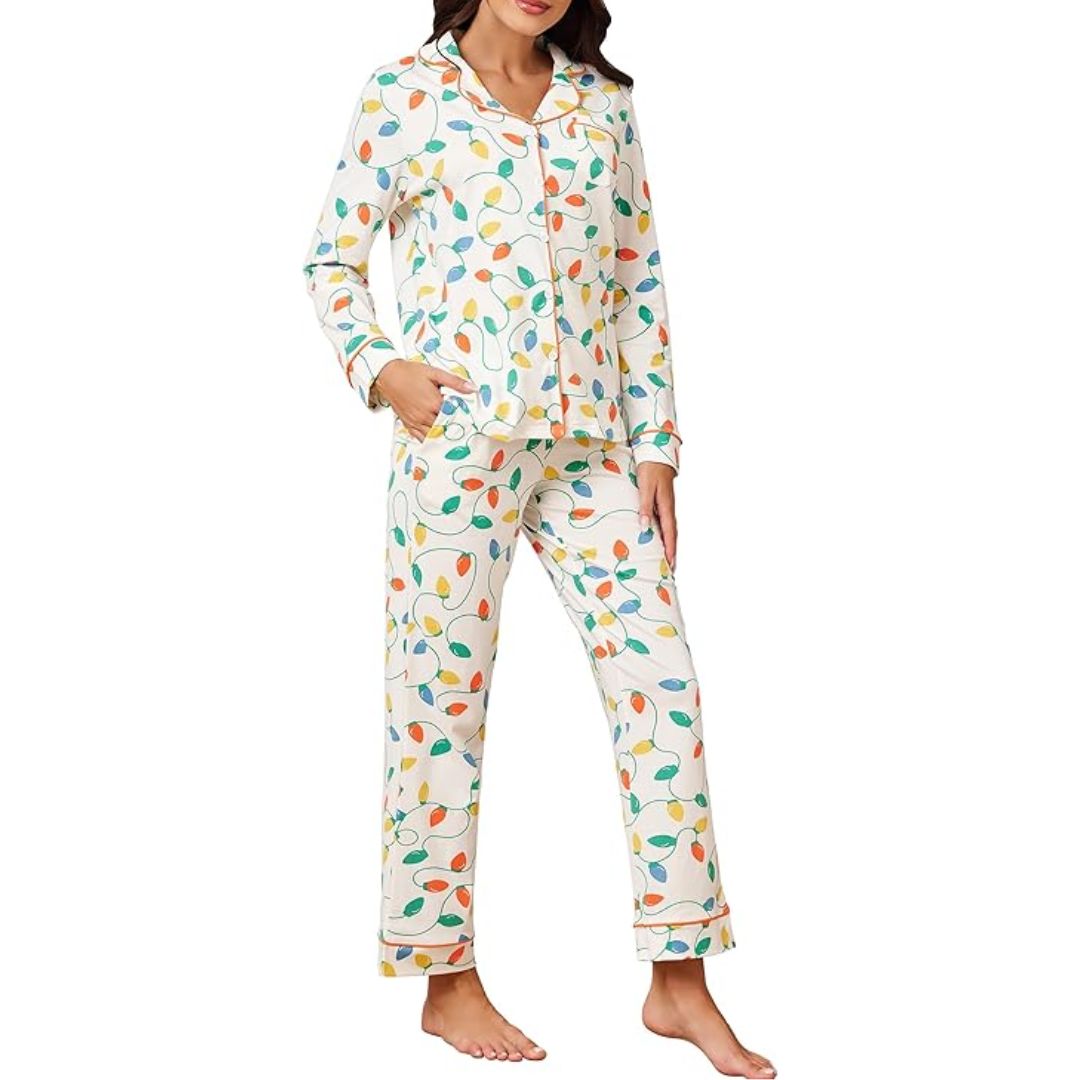 Cora Women's Pyjamas | Soft Fabric, Festive Design 9