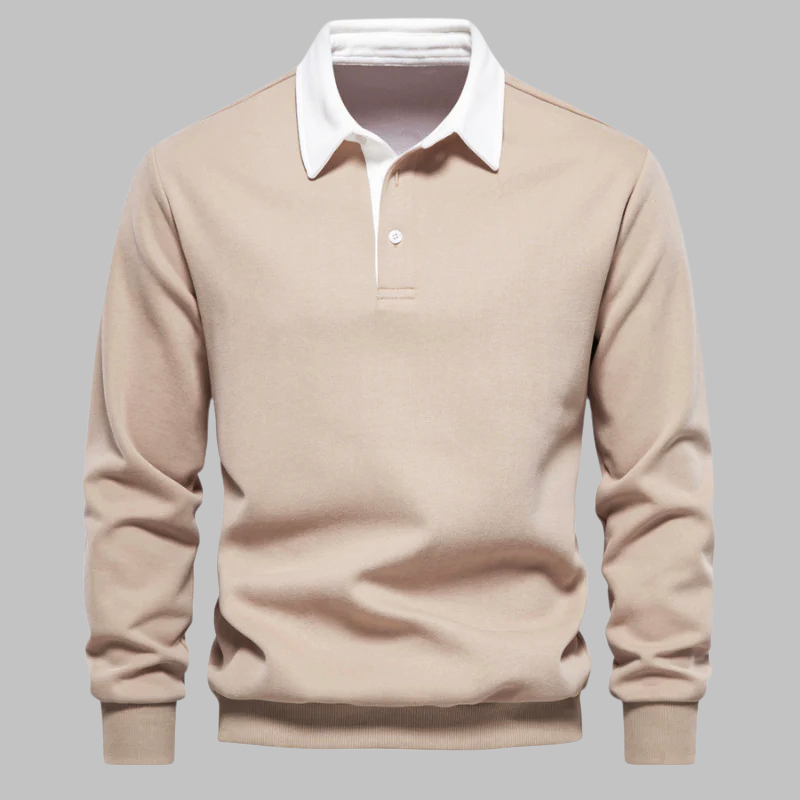 Cori Men's Sweater Black | Soft Breathable Fabric, Elegant Polo Collar 6
