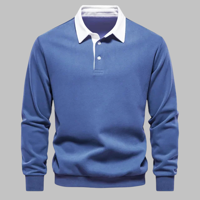 Cori Men's Sweater Black | Soft Breathable Fabric, Elegant Polo Collar 7