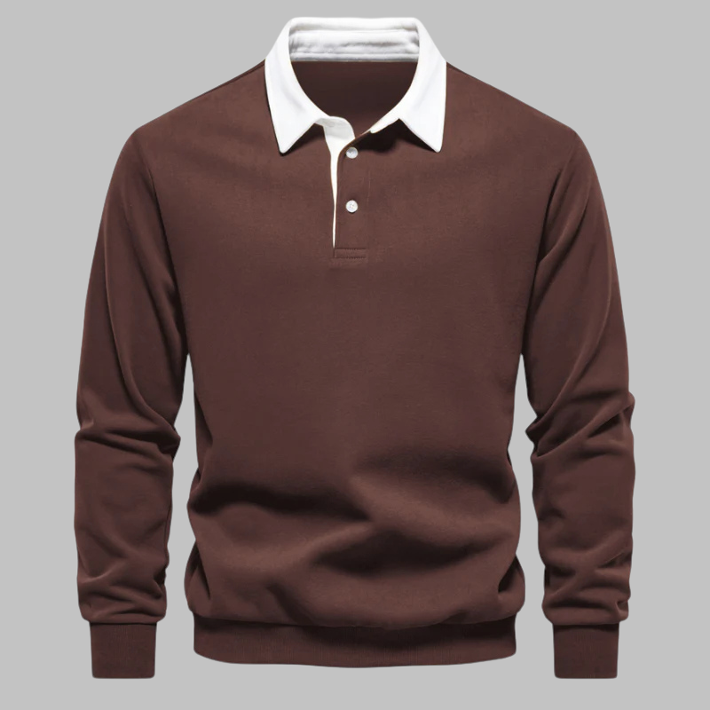Cori Men's Sweater Black | Soft Breathable Fabric, Elegant Polo Collar 8
