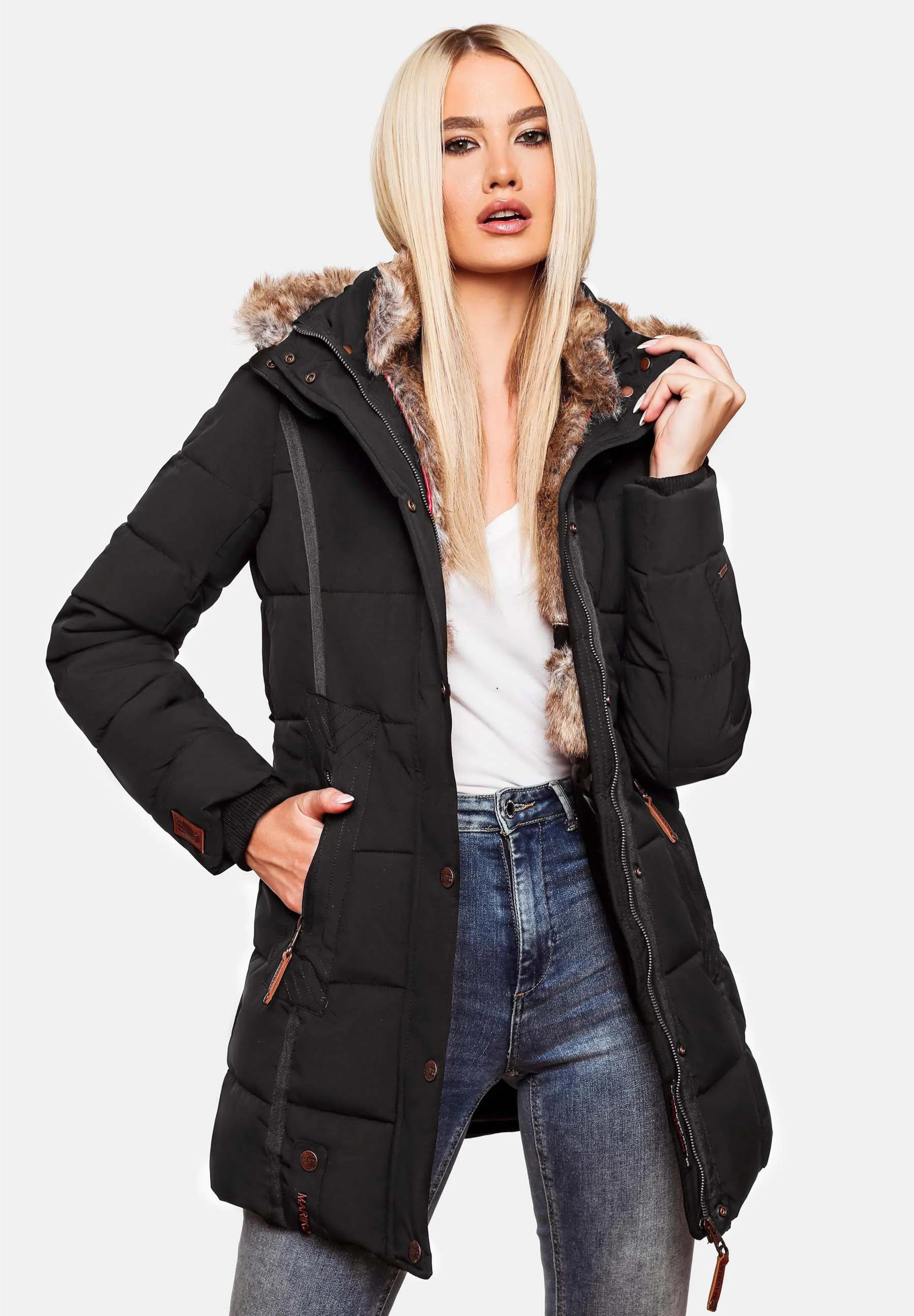 Cotton Padded Women's Coat | Long Women's Winter Coat with Hood 6