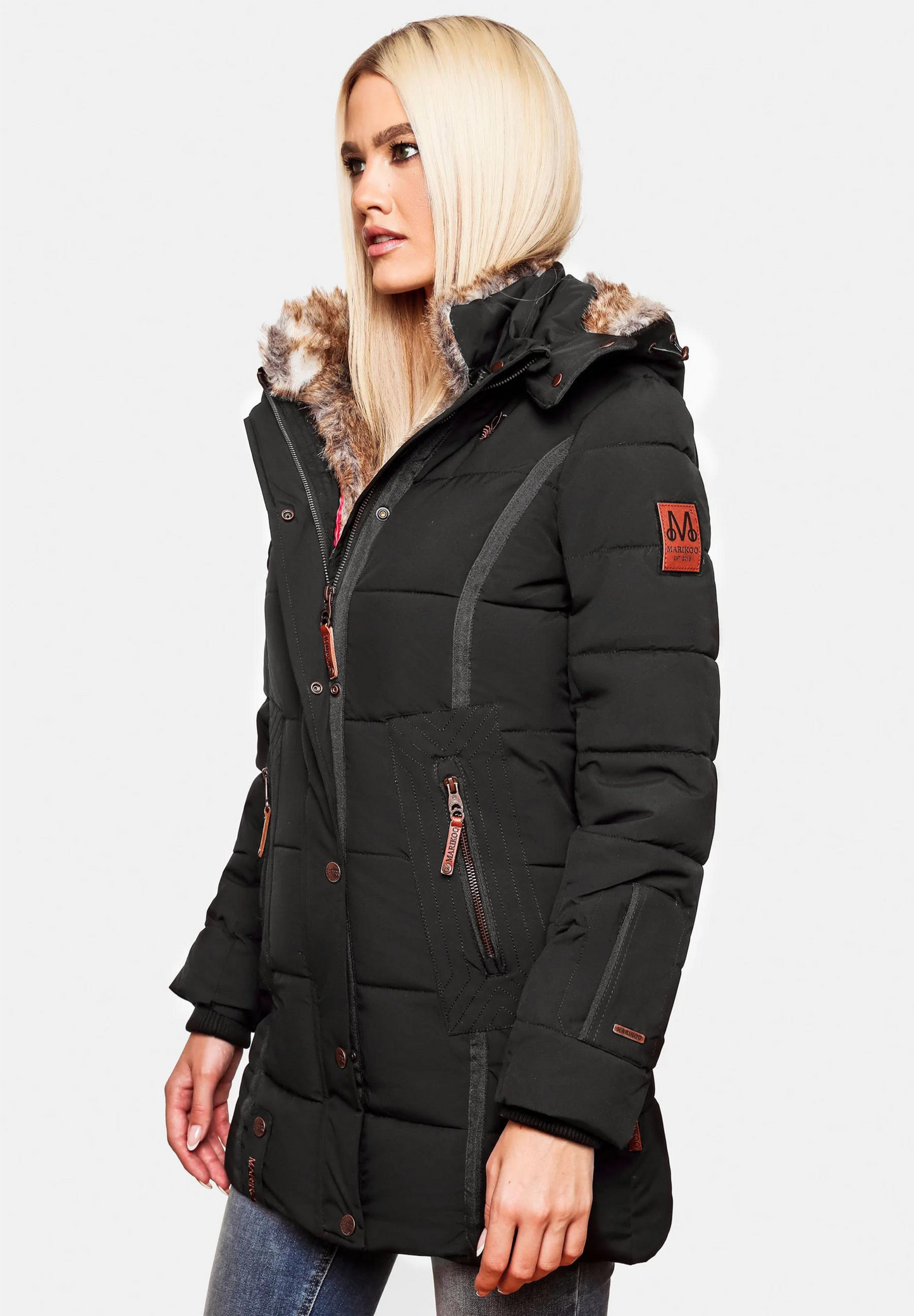 Cotton Padded Women's Coat | Long Women's Winter Coat with Hood 8