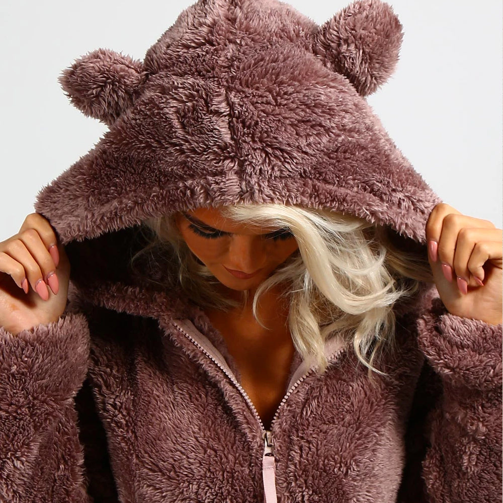 Cuddle Adult Fleece Onesie | Super Soft with Bear Ears 6