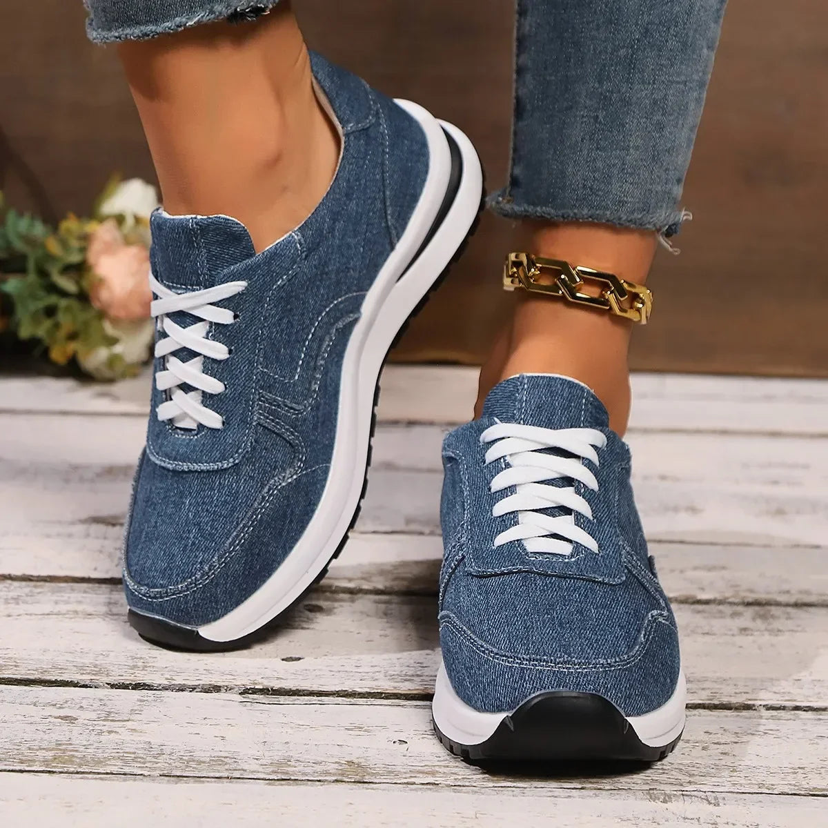 DAELYN | Orthopedic denim sneakers with platform sole 3