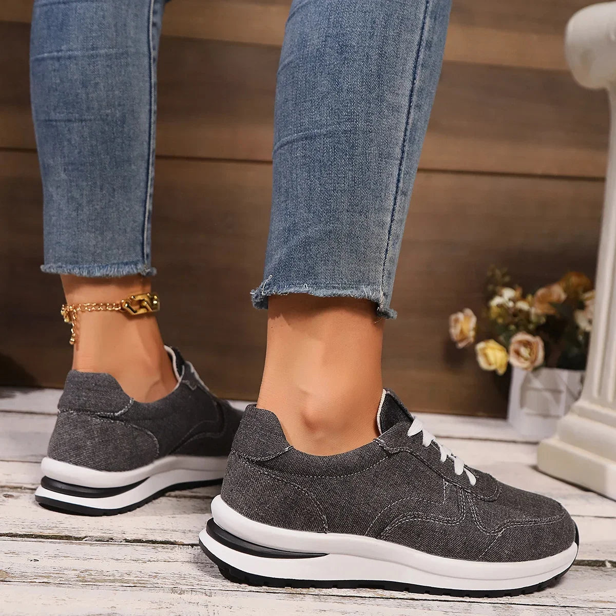 DAELYN | Orthopedic denim sneakers with platform sole 6