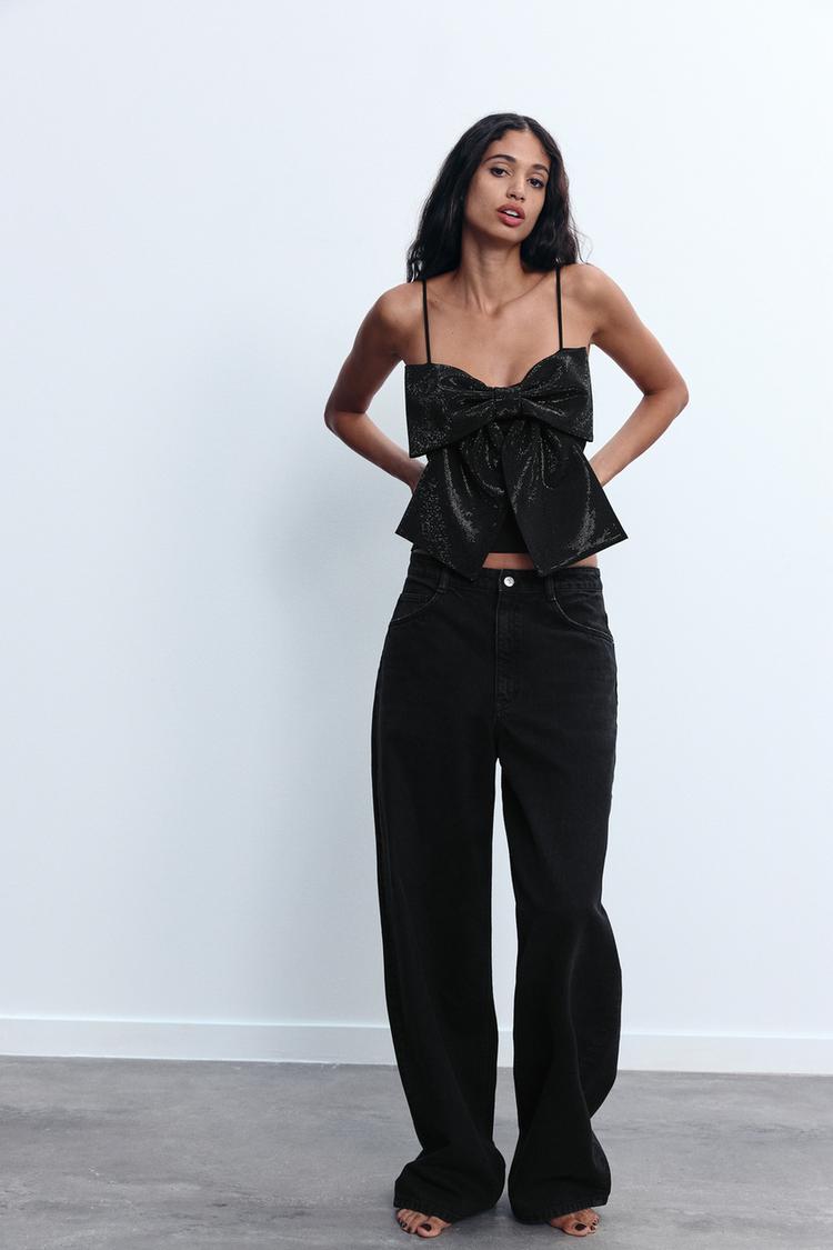 DAISY | Glitter Top with Bow Detail and Adjustable Straps 3