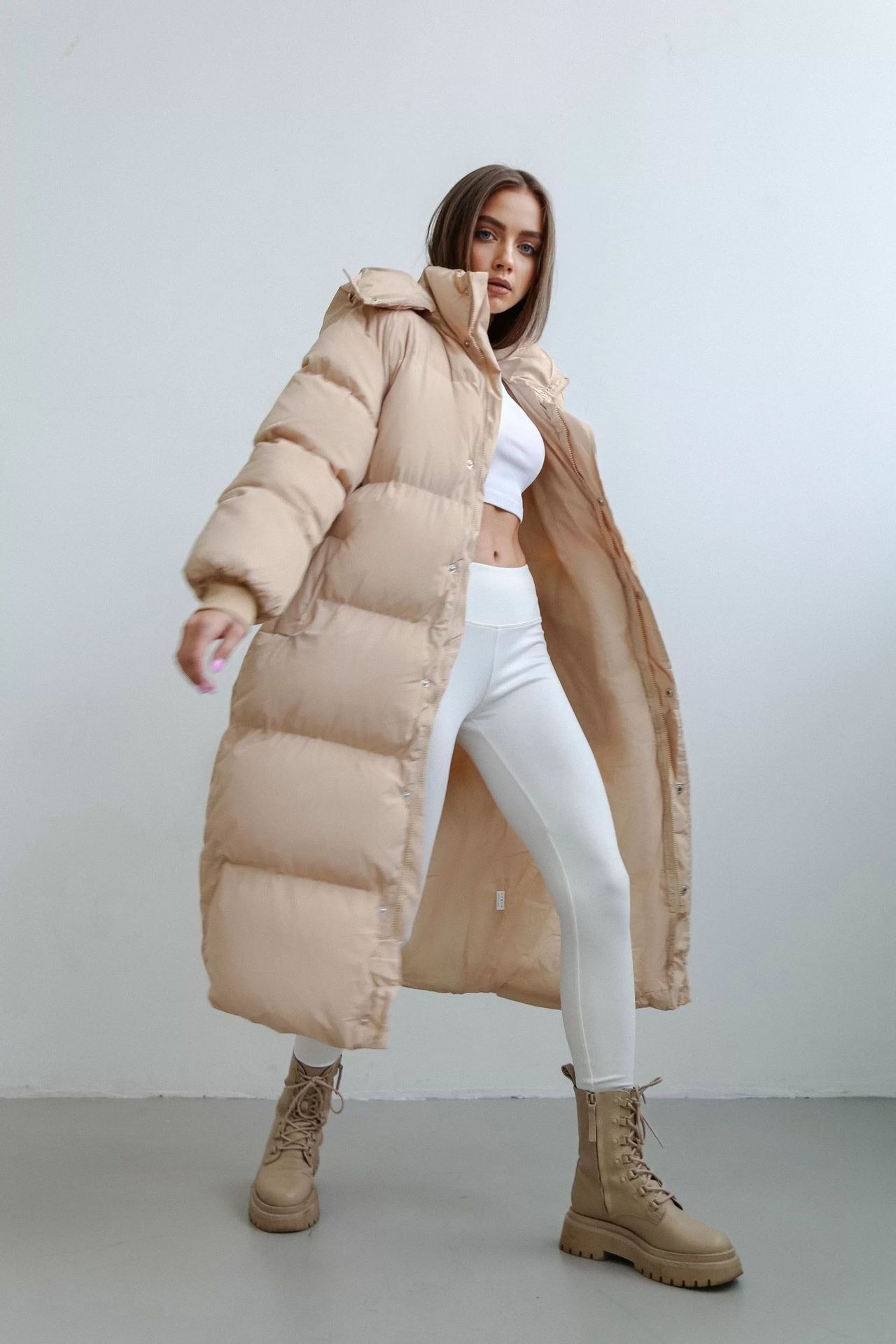 Daisy Women's Winter Coat | Long Oversized Puffer with Hood 0